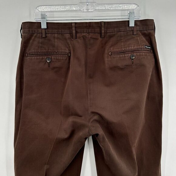 FACONNABLE Men's Brown Straight Leg 100% Cotton Dress Pants Size 36 - Picture 4 of 6